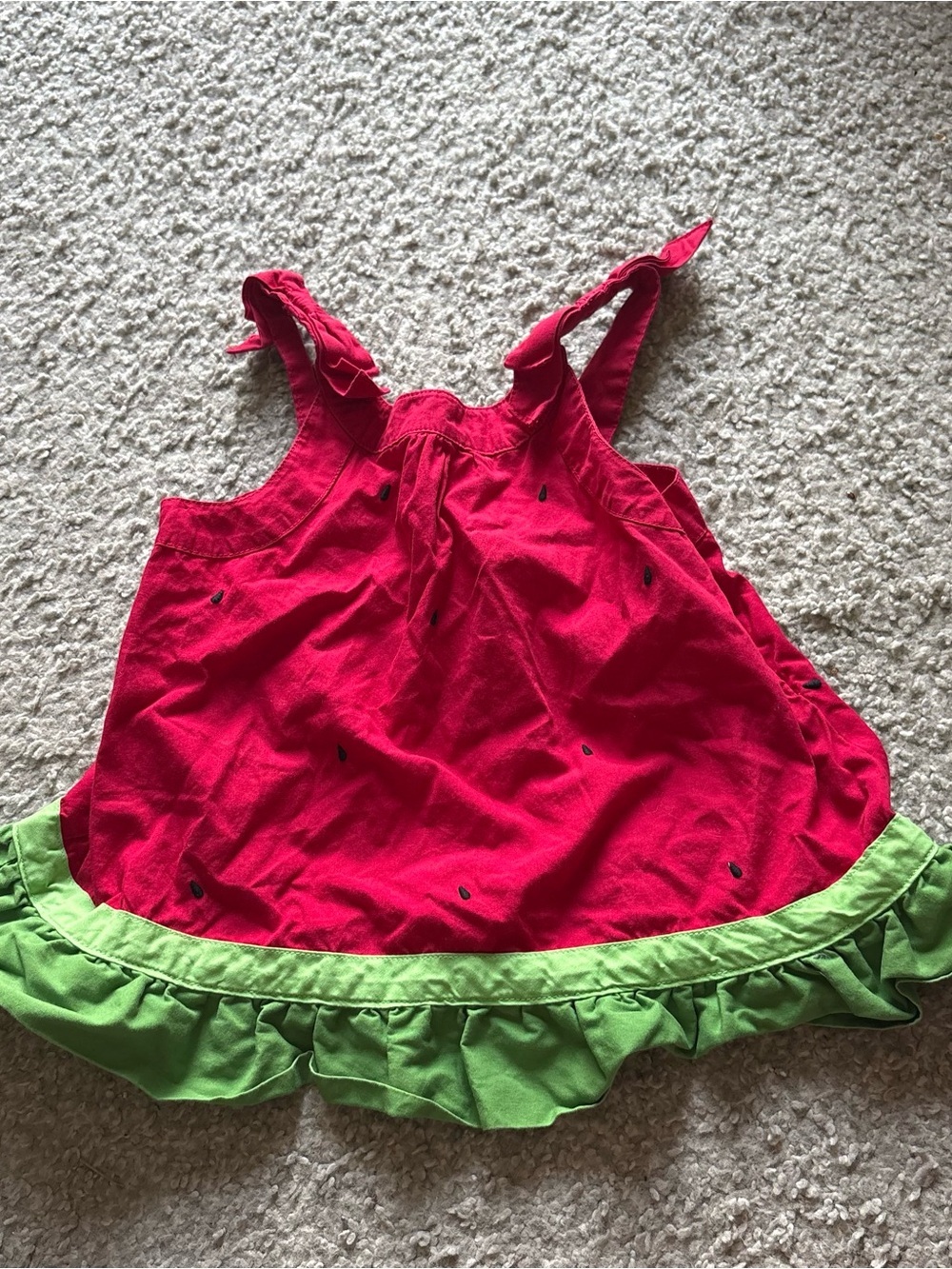 Gymboree Watermelon Print Tank Dress Green Ruffle Hem Sz 4 Vintage